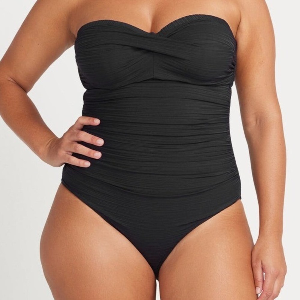 Artesands Black Aria Botticelli Bandeau D / DD Underwire One Piece Swimsuit